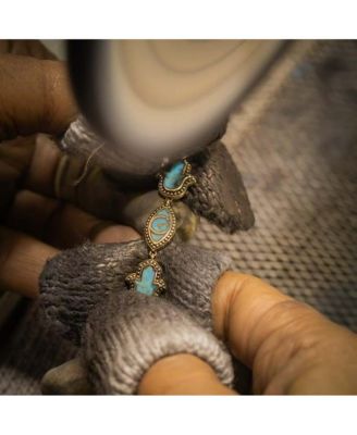  Peaceful Intentions Turquoise Multi-Symbol Gold Necklace