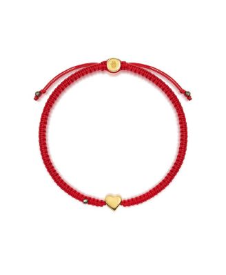 Enchanting Love - Red String Gold Heart Charm Bracelet