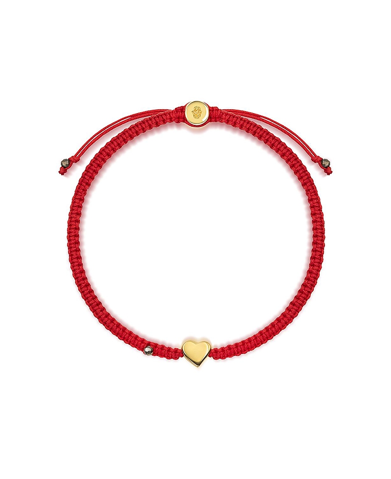 Karma And Luck Enchanting Love - Red String Gold Heart Charm Bracelet