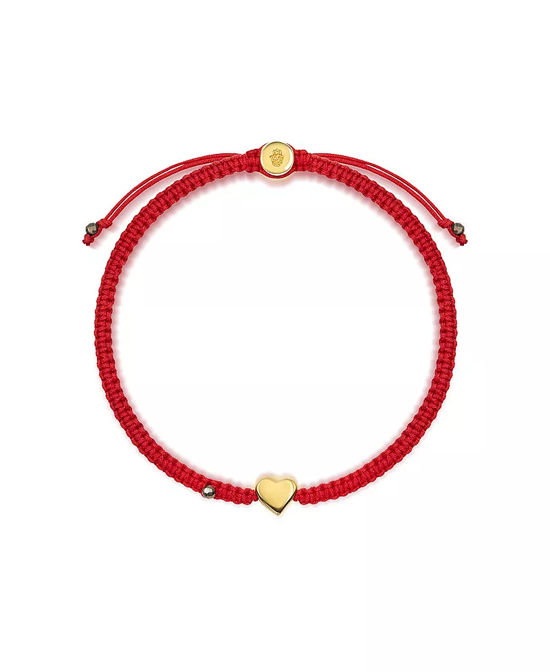 Karma and Luck Enchanting Love - Red String Gold Heart Charm Bracelet