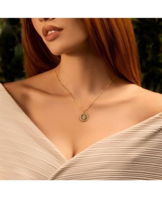  Precious Protection Gold Plated Hamsa Medallion Necklace