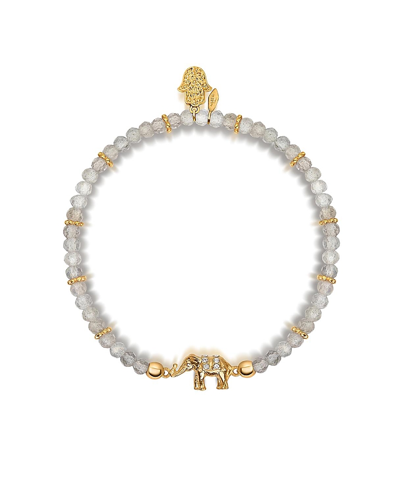 Karma and Luck Mind Nourisher - Labradorite Elephant Charm Bracelet
