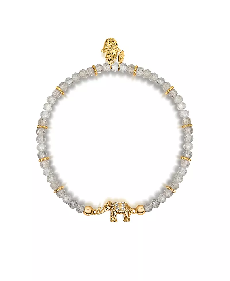 Karma and Luck Mind Nourisher - Labradorite Elephant Charm Bracelet