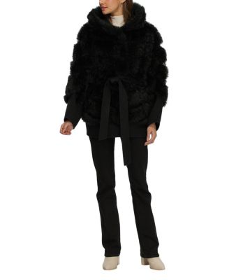  Shearling Lamb Parka with Whipstitch Trim