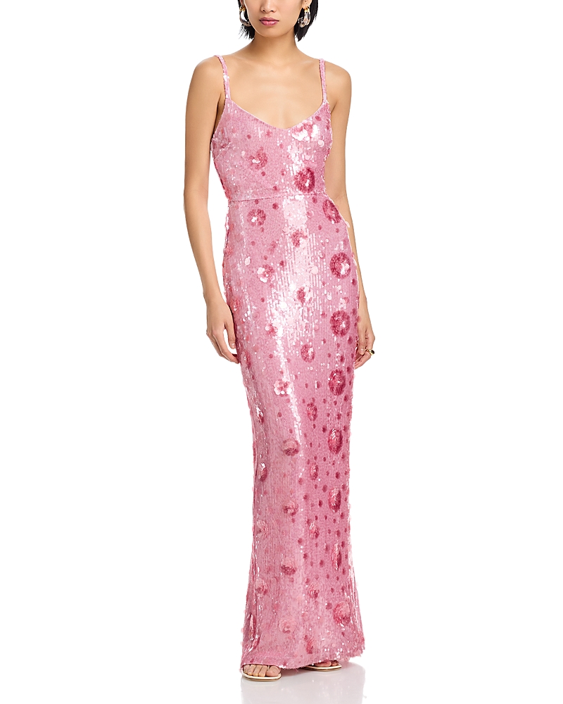 L'Agence Karma Sequin Maxi Dress