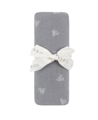 Unisex Velour Leaf Pattern Collection Muslin Swaddle -Baby