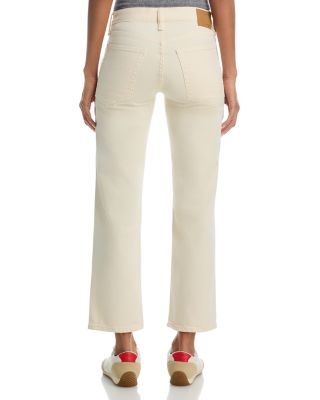 Harlow Low Rise Straight Ankle Jeans in Ecru