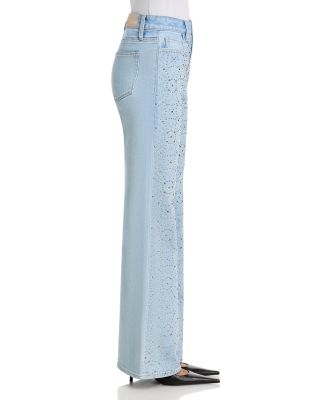 Sofia Embellished Mid Rise Jeans in Flora Embellished