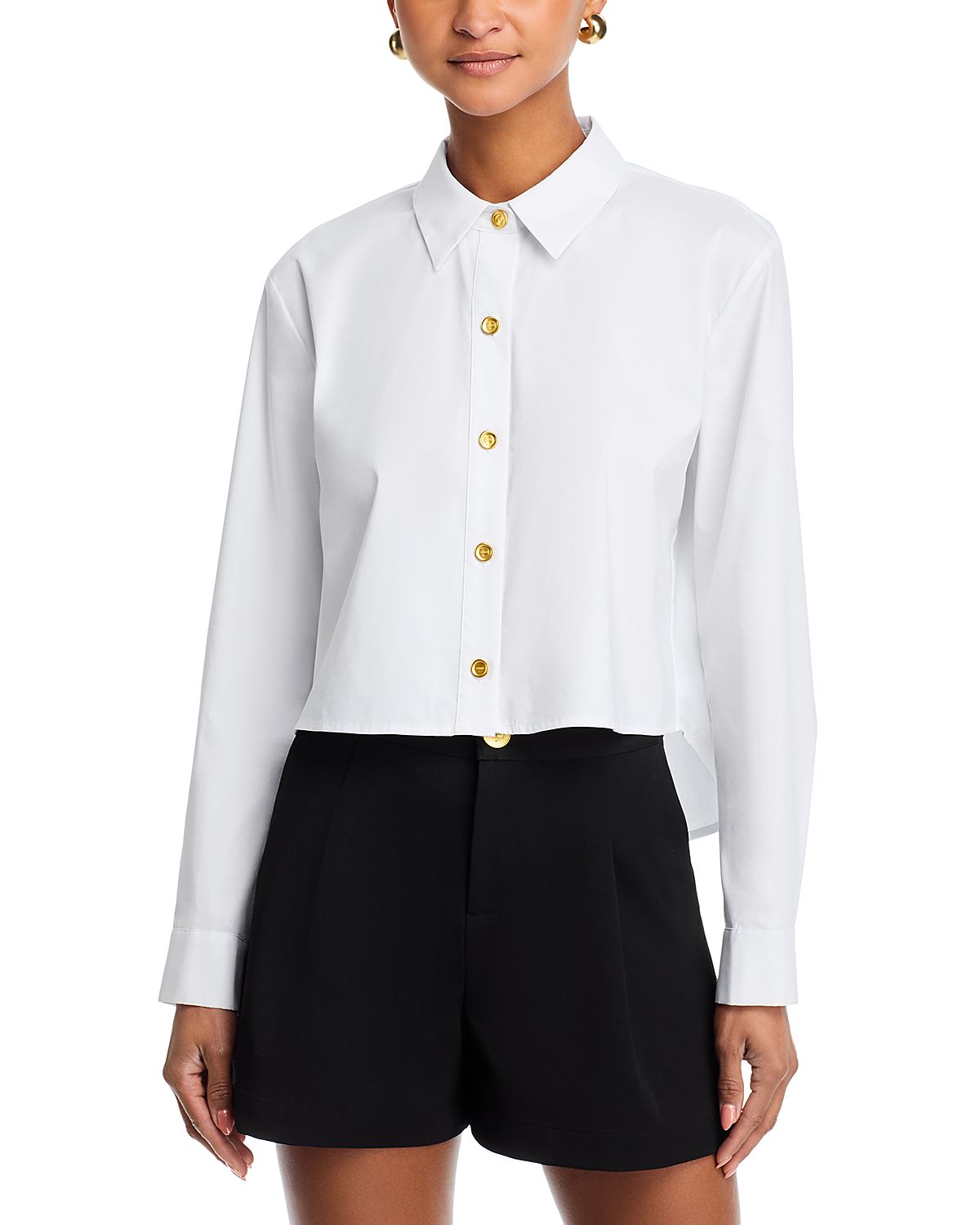 L'Agence Cosette Crop High Low Hem Shirt