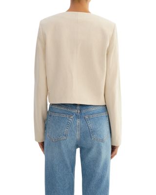 Linen Twill Collarless Jacket