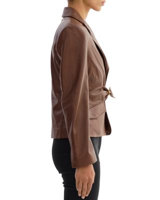 Leather Belted Blazer