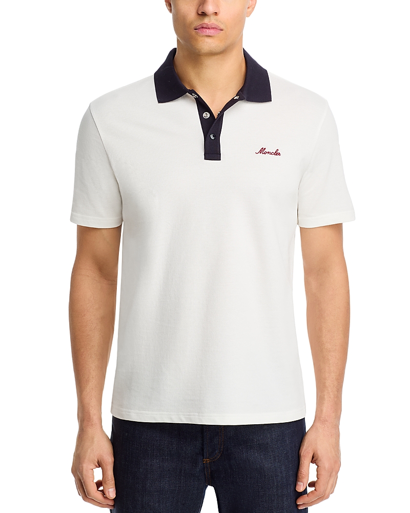 Moncler Embroidered Logo Cotton Pique Polo Shirt