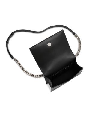 Eyelet Embellished Mini Satchel Leather Shoulder Bag