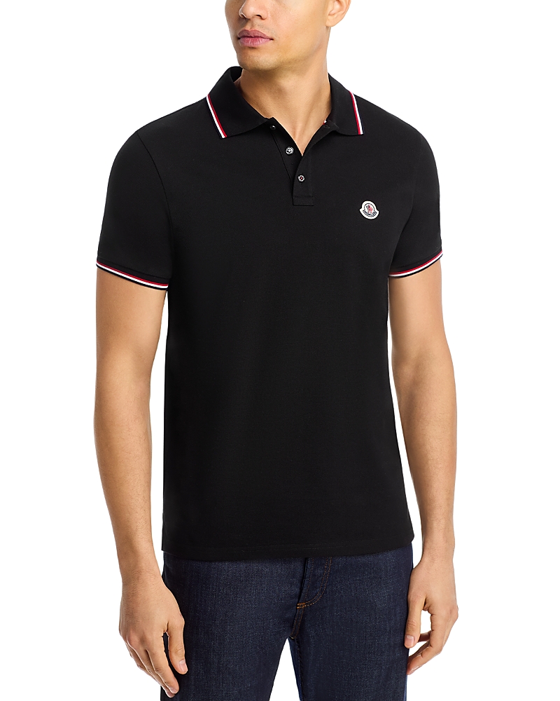 Moncler Tricolor-Trimmed Cotton Piquet Polo Shirt