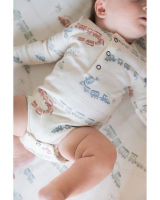 Unisex Henley Long Sleeved One Piece Printed Bodysuit - Baby