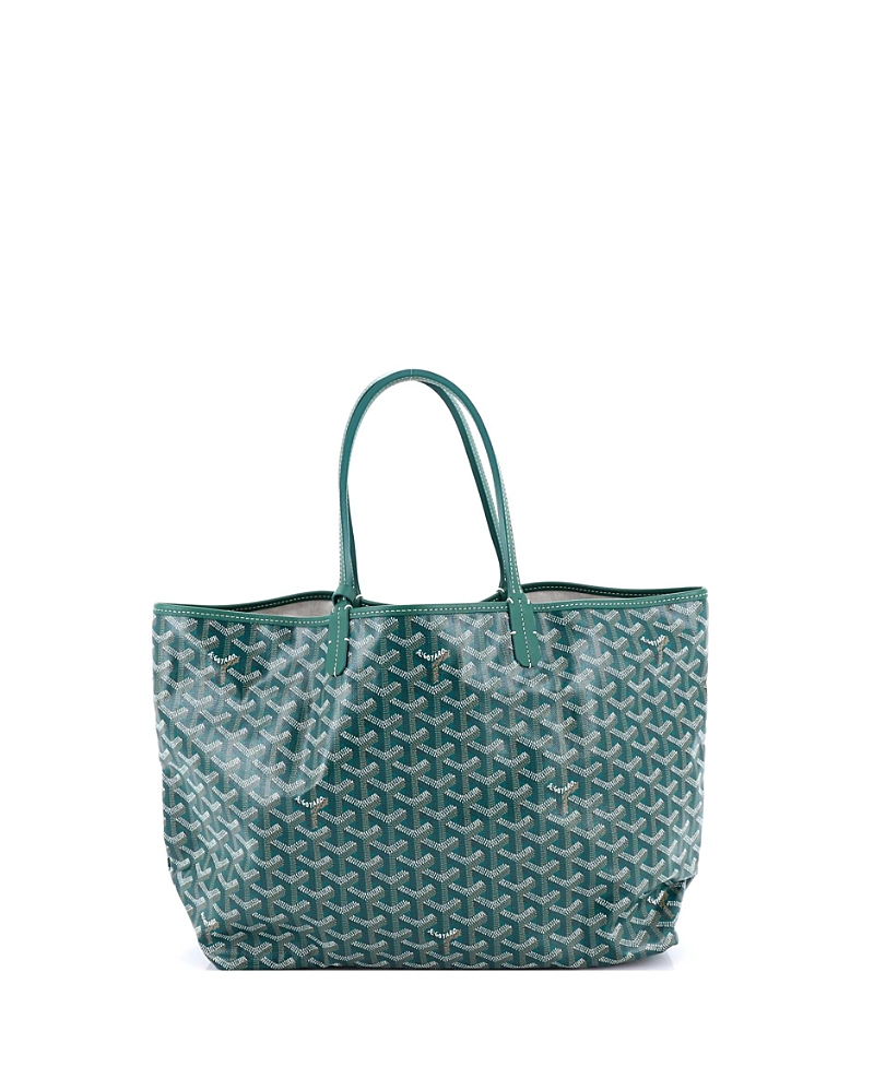 Pre-owned Pre-owned Goyard Goyard Pm Saint Louis Tote Printed Coated Canvas In Green