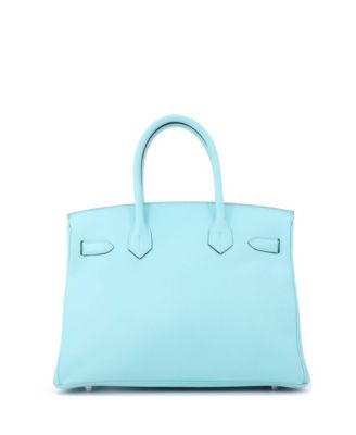 Birkin 30 Handbag Blue Epsom with Palladium Hardware