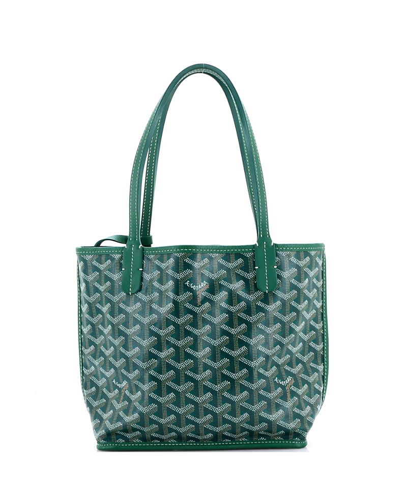 Pre-owned Pre-owned Goyard Goyard Mini Anjou Reversible Tote Coated Canvas In Green