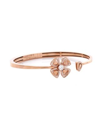  Fiorever Bangle Bracelet 18K Rose Gold with Pave Diamonds