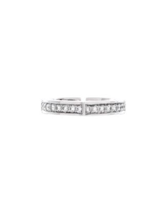  Flat C Ring 18K White Gold with Diamonds