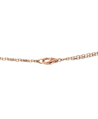  2 Diamonds Love Pendant Necklace 18K Rose Gold and Diamonds, 14.75 - 16"