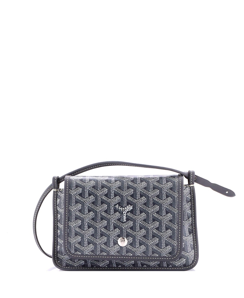 Pre-owned Pre-owned Goyard Goyard Plumet Clutch Wallet Coated Canvas In Gray