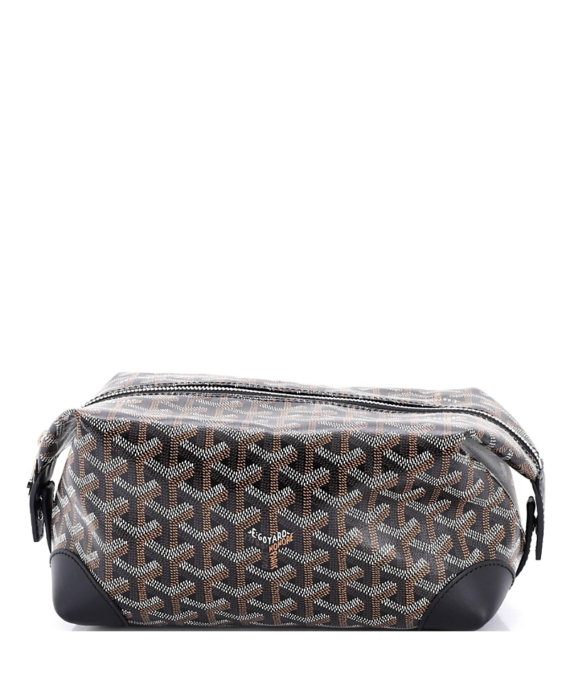 Pre-owned Pre-owned Goyard Goyard 25 Boeing Trousse De Toilette Pouch Coated Canvas In Black