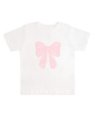 Girls' Lace Bow Puff Ink Short Sleeve T-Shirt - Big Kid