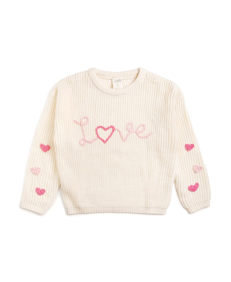 Sweet Wink Girls' Ditsy Love Valentine's Day Knit Sweater - Big Kid
