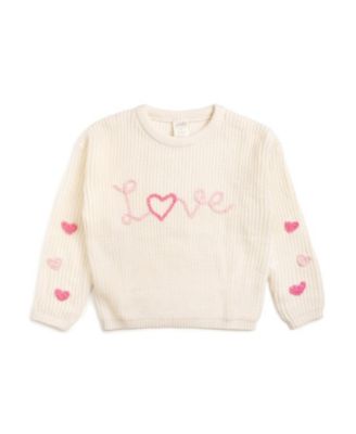 Girls' Ditsy Love Valentine's Day Knit Sweater - Baby, Little Kid