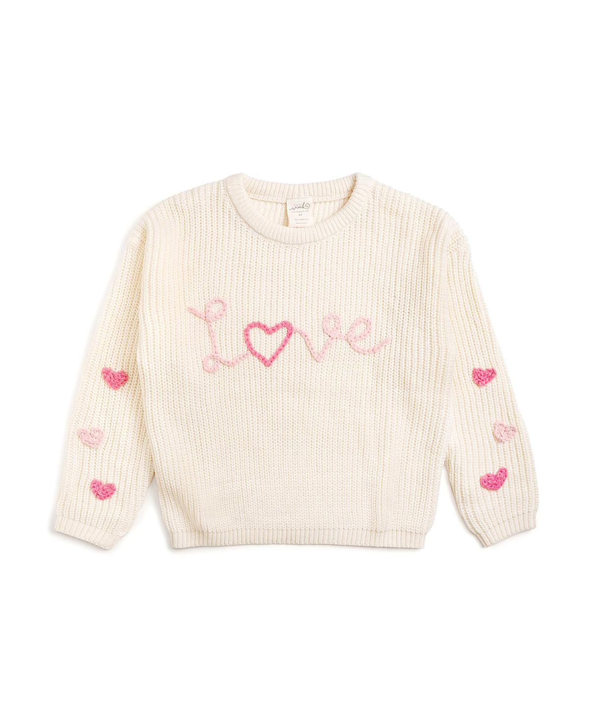 Sweet Wink Girls' Ditsy Love Valentine's Day Knit Sweater - Baby, Little Kid