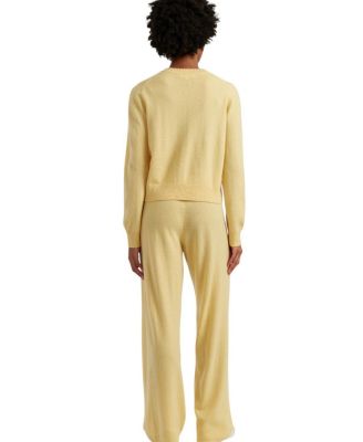  Women's Wool Cashmere Wide Leg Track Pants