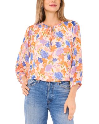 Tie Neck Peasant Top