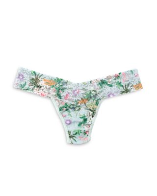 Printed Signature Lace Low Rise Thong
