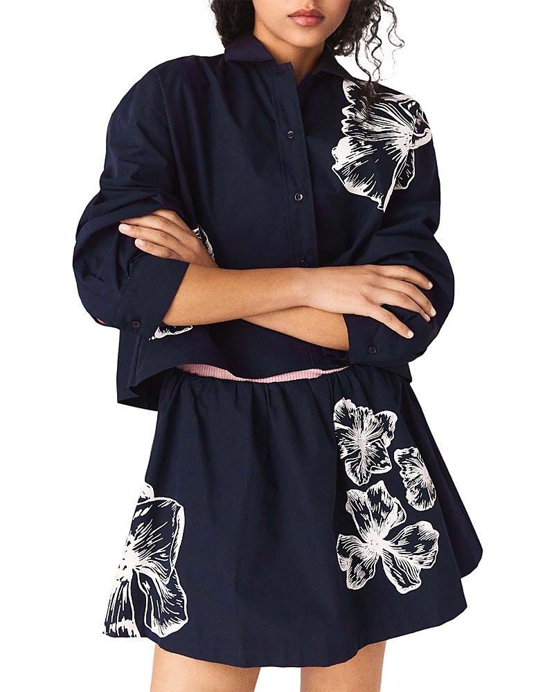Maje Cropped Floral Shirt