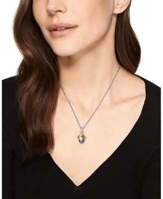 Renaissance&reg; Amulet in Sterling Silver with 14K Yellow Gold, Hampton Blue Topaz, Iolite and Amethyst, 29mm