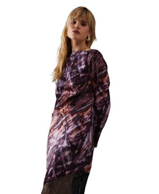 Column Lace Panel Midi Dress