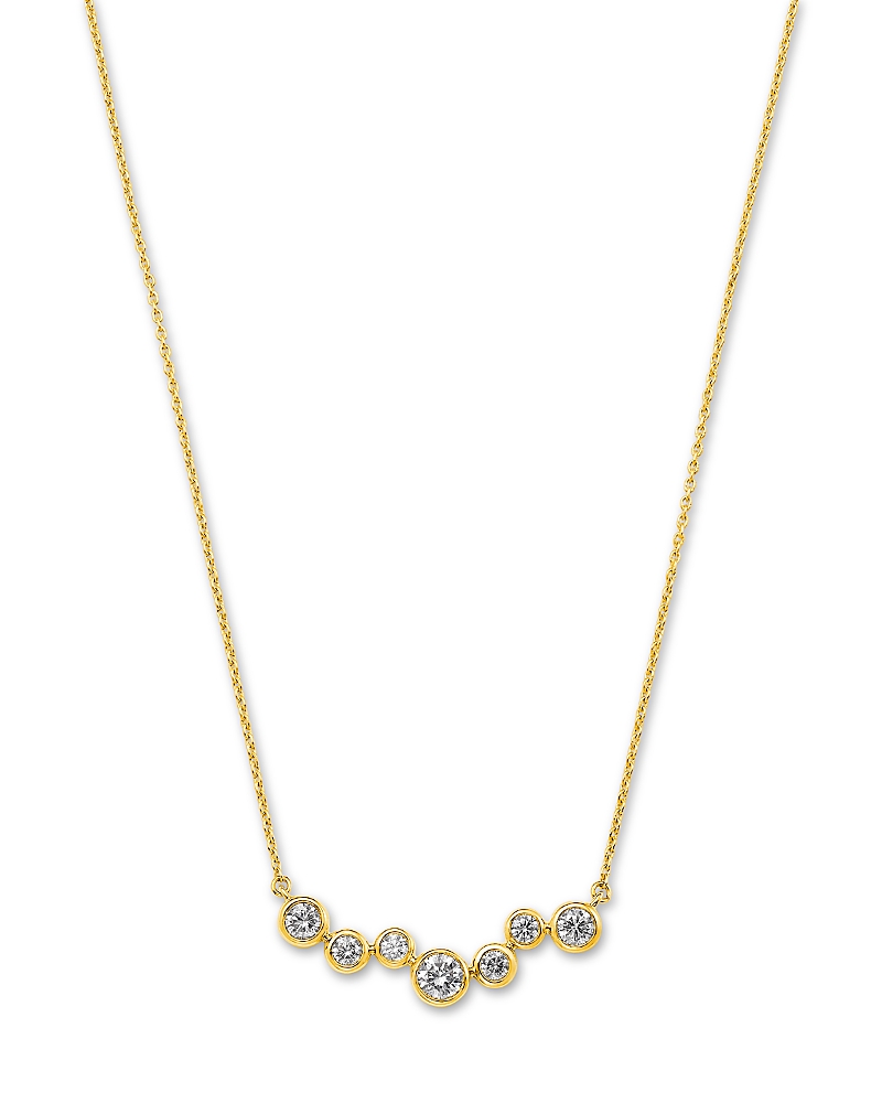 Bloomingdale's Fine Collection Diamond Bezel Scattered Bar Necklace in 14K Yellow Gold, 0.50 tcw