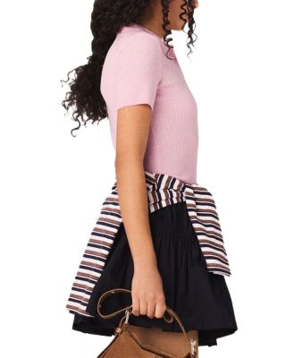 Ribbed Wool & Silk Polo Sweater