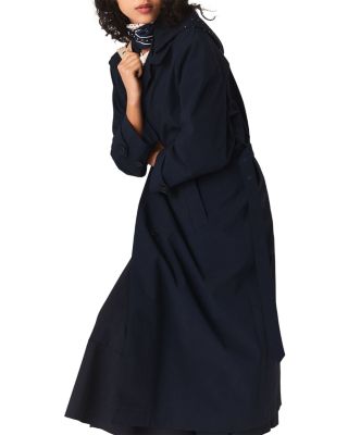 Removable Rhinestone Hood Trench Coat