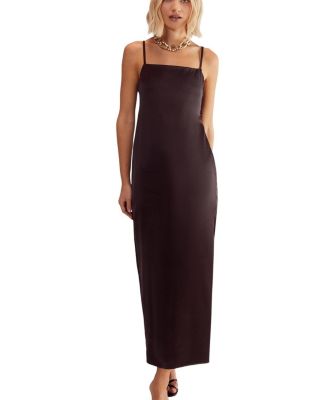 Satin Square Neck Maxi Slip Dress