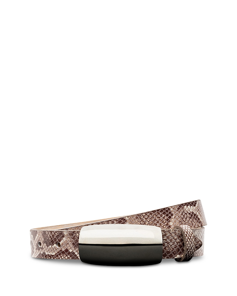 L'Agence Women's Marlowe Snake-Embossed Leather Belt