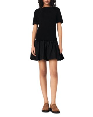 Short Knit Taffeta Dress