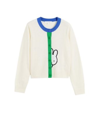  Women's Wool Cashmere Miffy Peek Placket Sweater