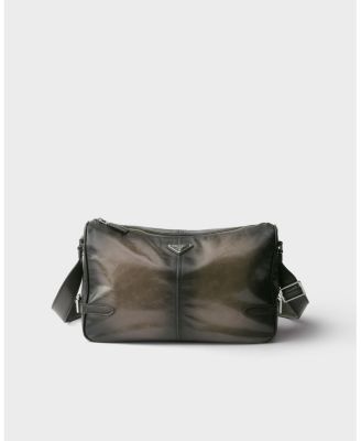  Antiqued Leather Zipper Shoulder Bag