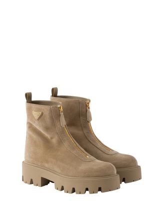 Women's Suede Booties with Zip