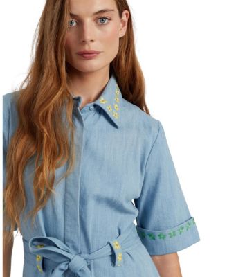  Women's Chambray Buttercup Shirt Dress