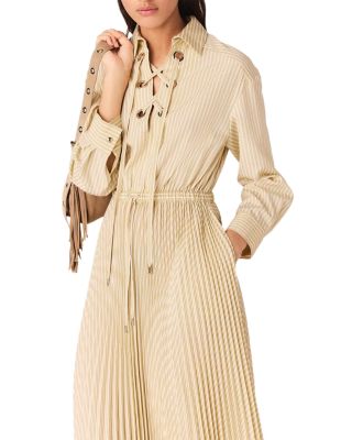 Rossima Eyelet Pleated Maxi Dress