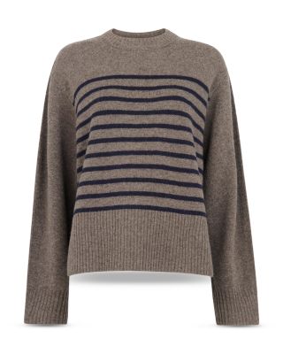 Wool Stripe Crewneck Sweater