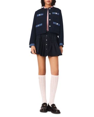 Tweed Jacket with Denim Trim 